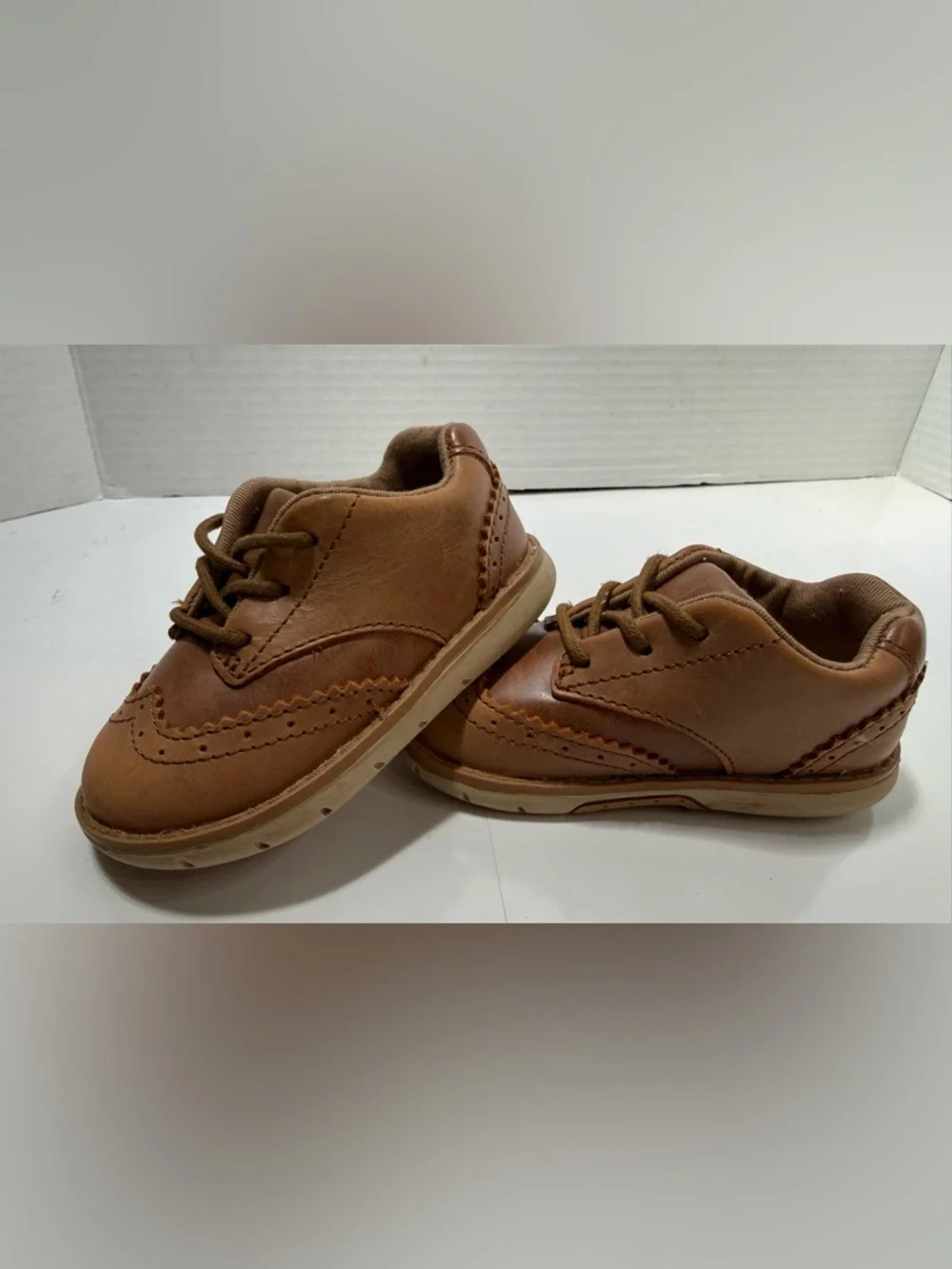 Stride Right Kids Ellsworth Oxford Brown Casual Lace-Up Shoes size 10